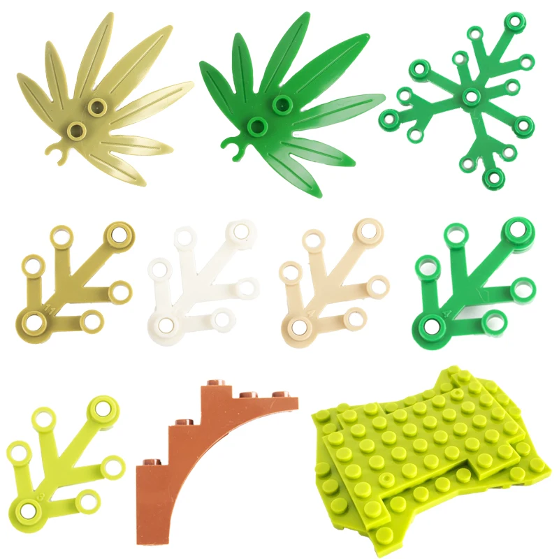 

MOC City Accessories Military Tree Grass Shrub Plant Creative Assemble Garden Trees Leaf Blocks Bricks Camouflage Figures Parts