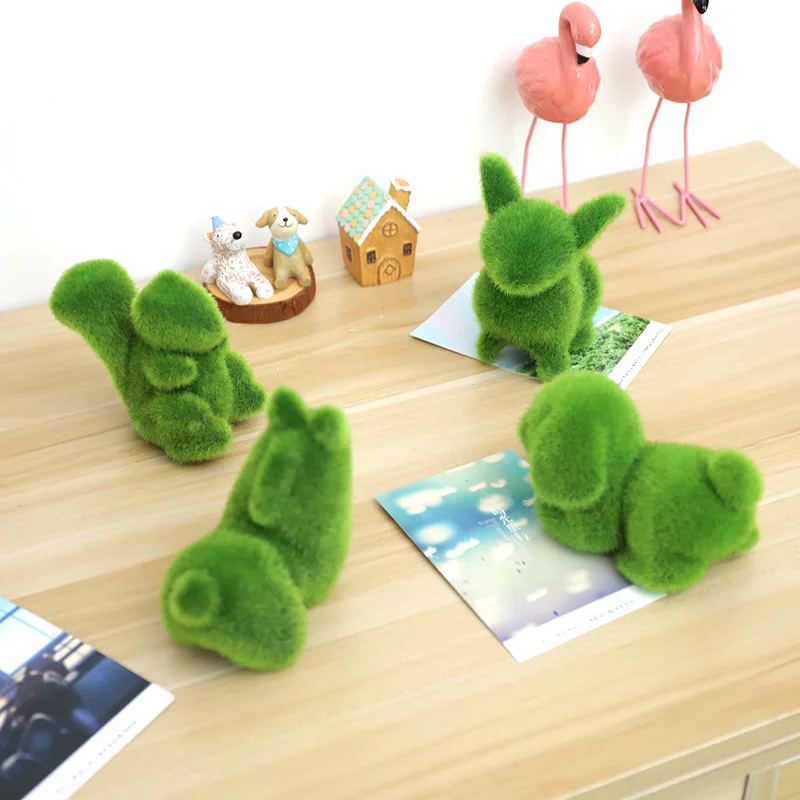 

YO CHO 1PC Small Animal Artificial Grass Ornaments DIY Potted Plants Crafts Home Office Decoration Party Decorations Turf