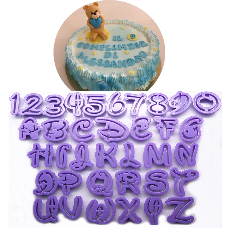 

36pcs Alphabet Cookie Cutter Number Letter Set Cake Tools Fondant Birthday Wedding Cake Mold