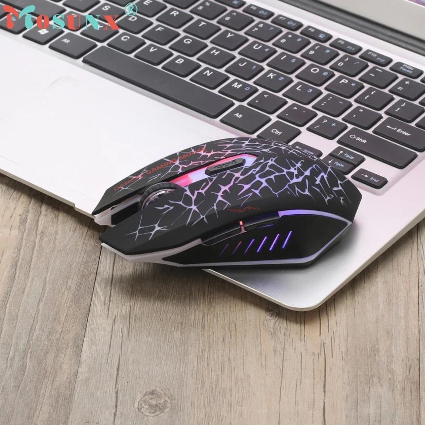 Беспроводная беззвучная мышь Raton светодиодный перезаряжаемый USB игровая с