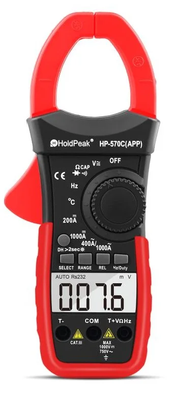 HP-570C HoldPeak HP-870N/HP-570C Автоматический диапазон цифровой DC/AC напряжение токовые клещи мультиметр Amperimetro частота подсветка - Цвет: HP-570C