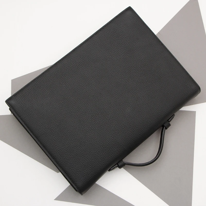 Простая мужская деловая сумка из натуральной кожи для ноутбука воловьей