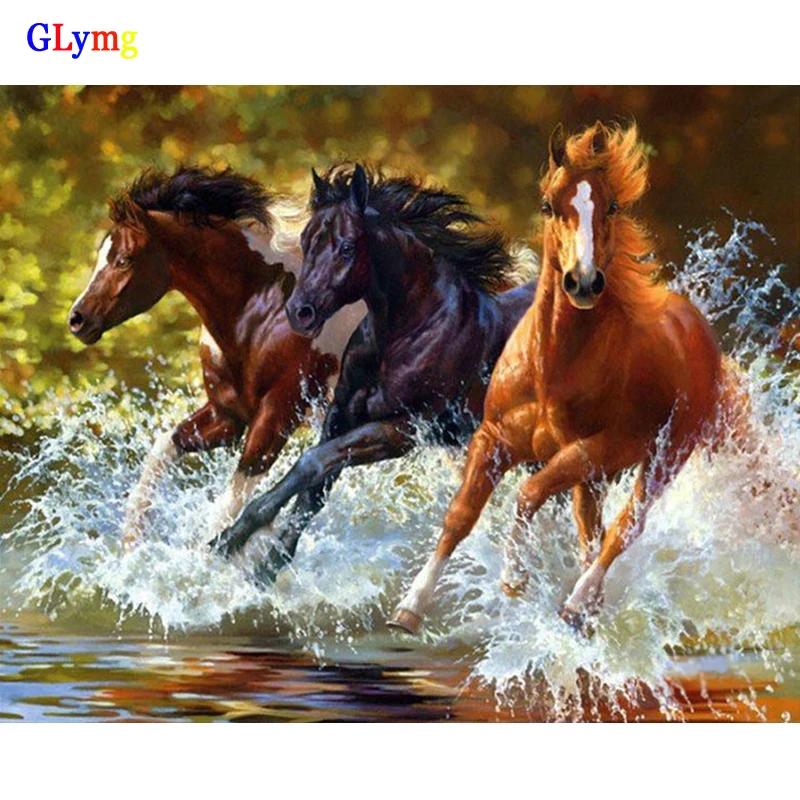 GLymg Diy Алмазная вышивка лошадь алмазная картина крестиком гостиная с животными