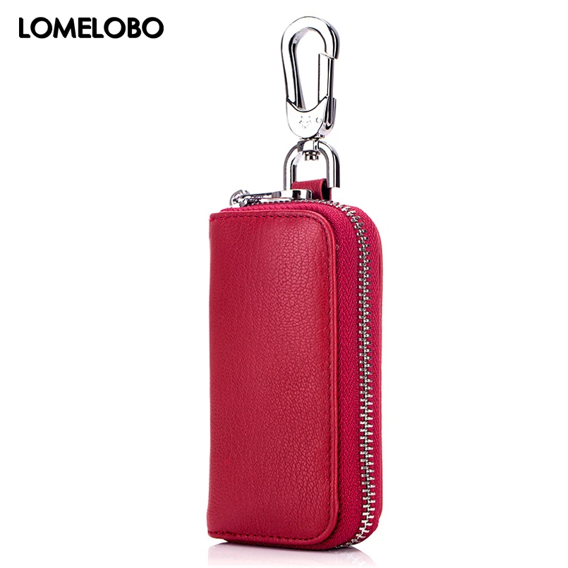 Lomelobo Casual Male Zipper Key Case Housekeeper Women Leather Car Keychain Bag Lady Keys Organizer Holder Card Wallets H1CL6717 | Багаж и