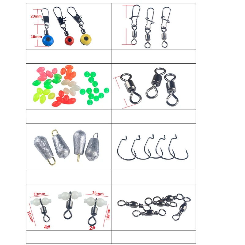 177 шт./кор. комплект рыболовных принадлежностей в том числе рыбацкие Крючки