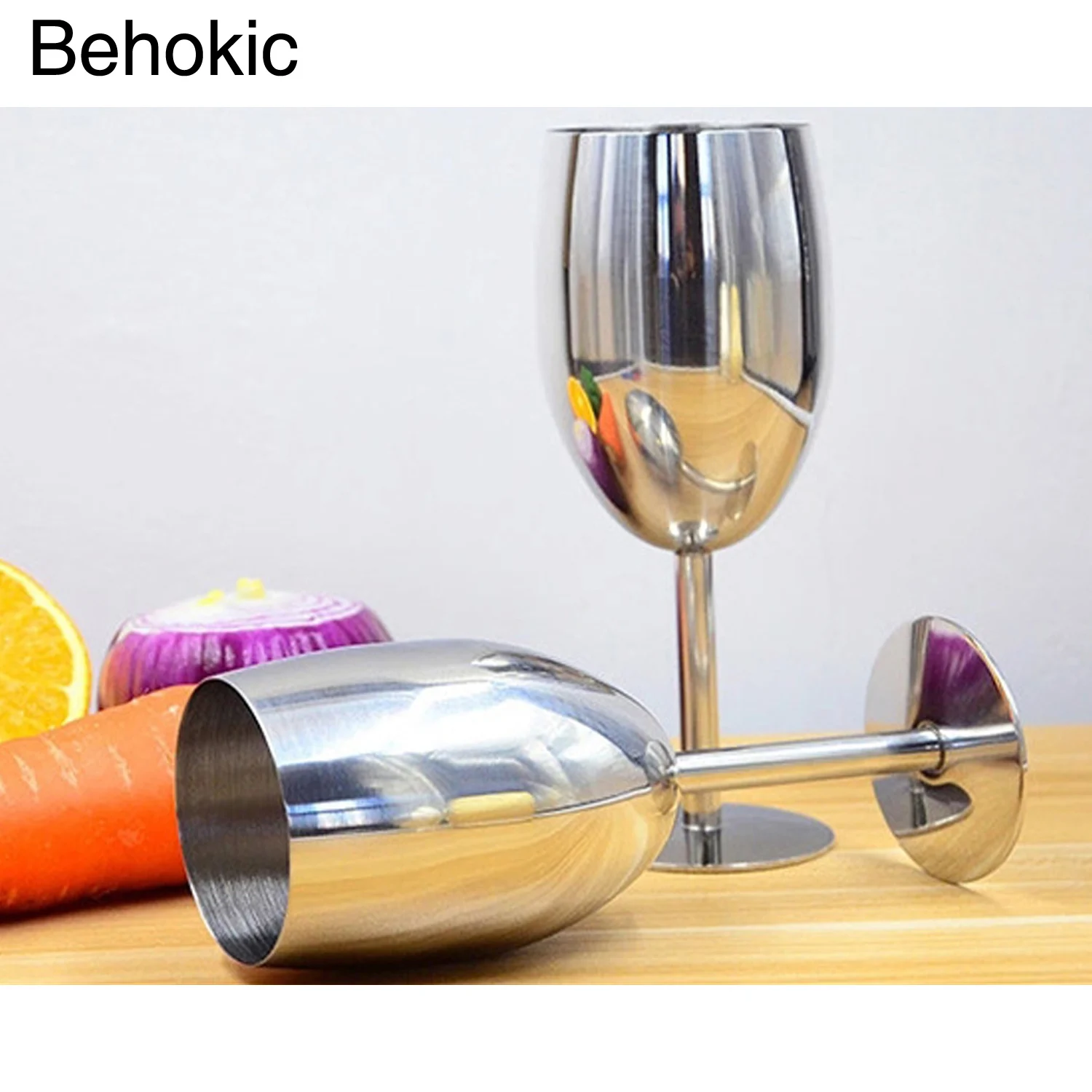 Behokic 250ml Stainless Steel Wine Glasses Beer Water Juice Whiskey Cup Antiknock Drinkware for Outdoor Camping BBQ Party Picnic | Дом и сад