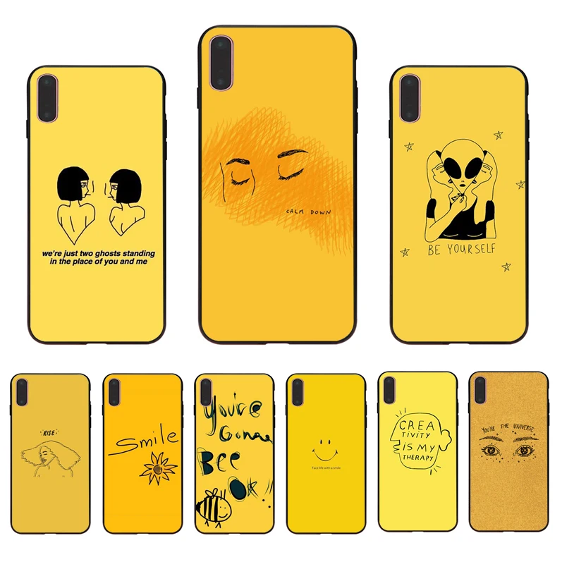 IMIDO простой рисунок на желтом фоне Мягкий Силиконовый ТПУ крутой дизайн