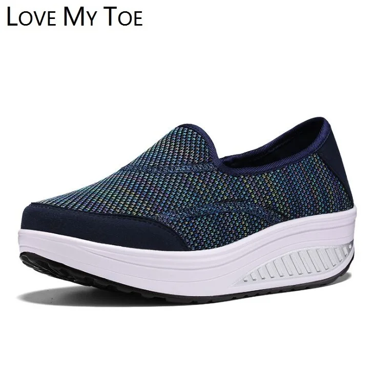 Модные Повседневные холщовые дышащие дамские кроссовки на танкетке качели 2020