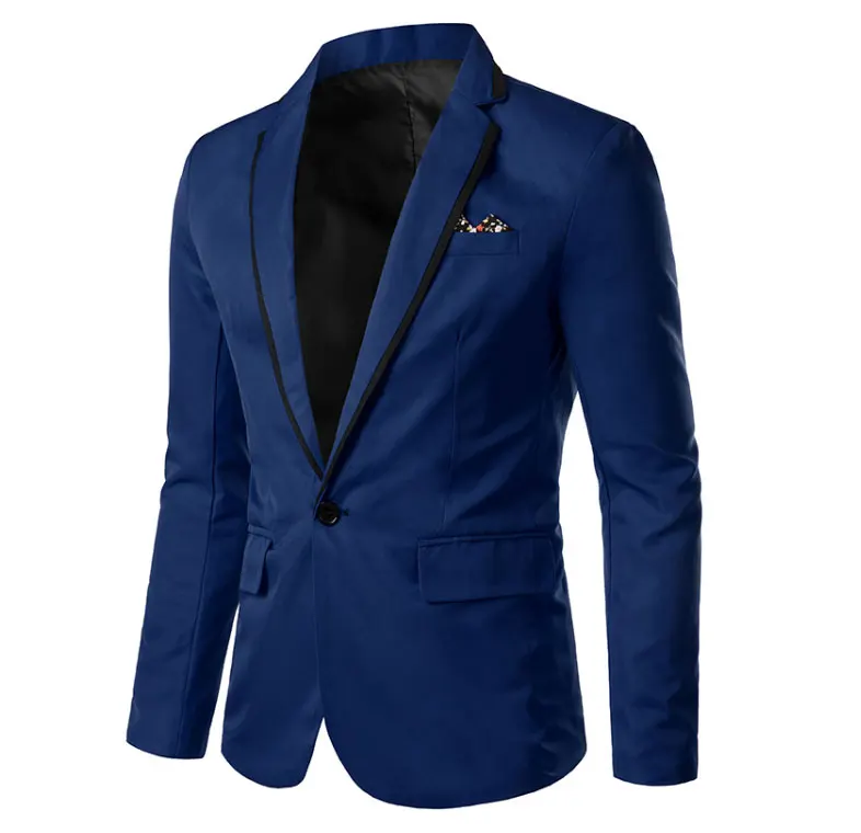 Navy Blue SUKIWML, 5XL, Мужской Блейзер, белый,, на одной пуговице, Casacas Para Hombre, однотонный Блейзер, Masculino, повседневный мужской костюм, повседневные куртки - Цвет: Navy Blue