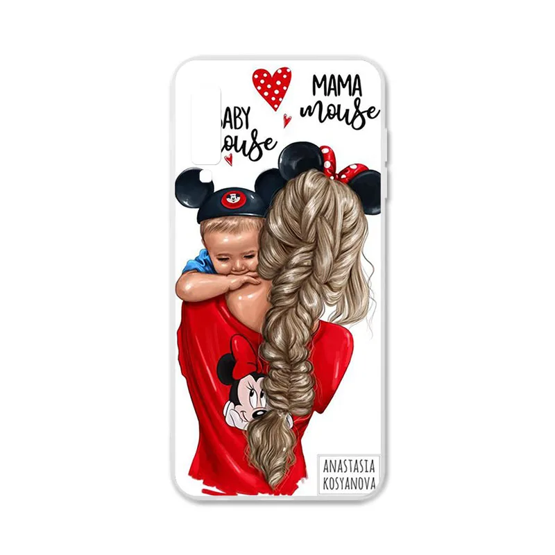 Чехлы для samsung Galaxy A7, черные, коричневые волосы, для мамы и дочки, мягкие чехлы из ТПУ для samsung 750, SM-A750F, A, 7,, 6,0, чехол - Цвет: P166