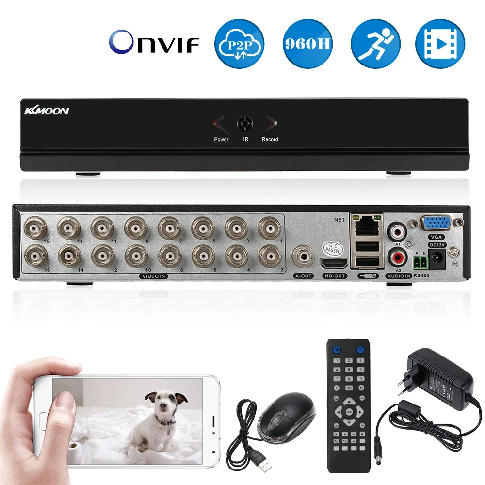 KKmoon 16CH DVR 960H D1 CCTV DVR рекордер H.264 в режиме реального времени Автономный сетевой цифровой видео рекордер для CCTV домашней безопасности