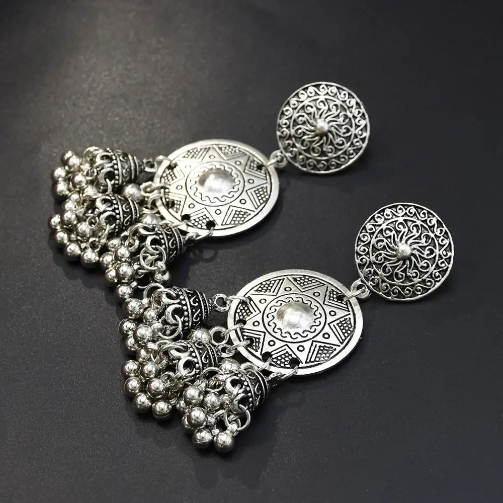 Висячие серьги Jhumki Jhumka с большими длинными кисточками золотые индийские