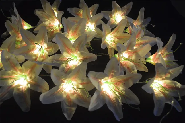 Батарея приведенный в действие искусственное шампанское цветы лилии гирлянда