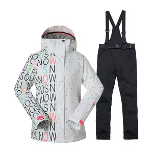 Wholesale Good Women's Ice Clothing Outdoor Sports Wear Snowboarding Sets Waterproof Windproof Ski Jackets and Bib Snow Pants