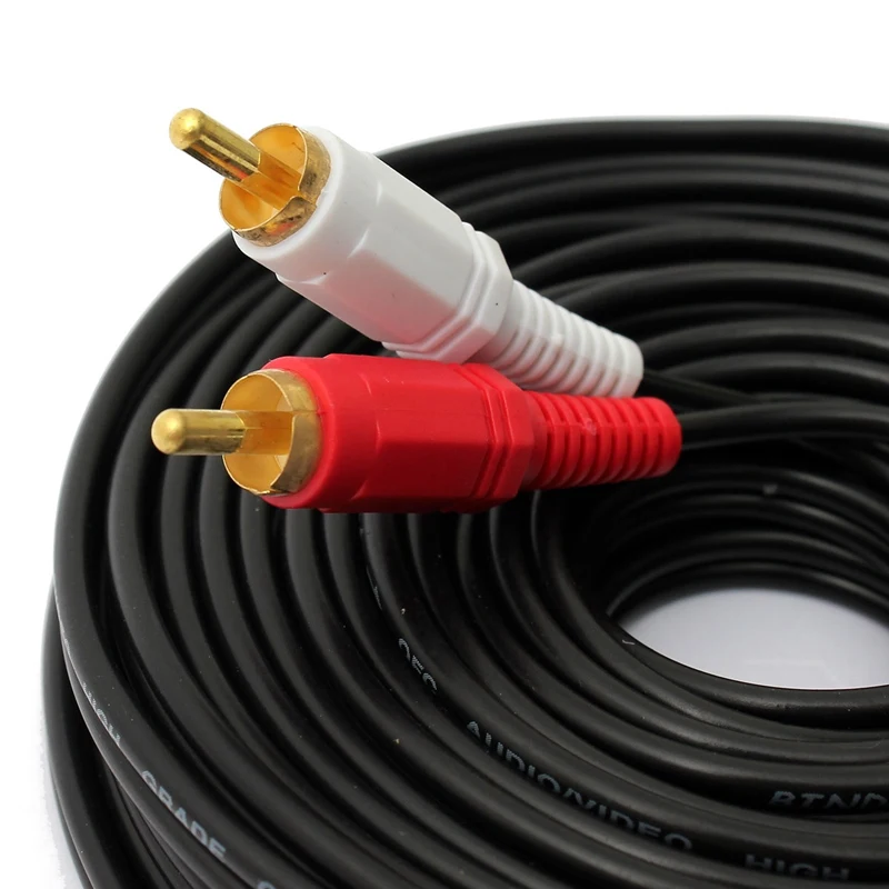 LEORY 10 м 2 RCA к покрытые золотом домашние Театр Аудио Видео двойной стерео в