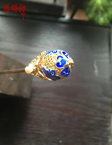 Cloisonne полые шариковая форма медная палочка для волос без кисточок винтажная
