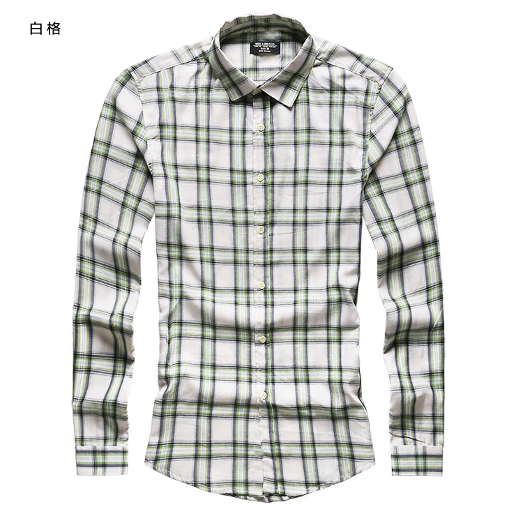 Модная Повседневная Клетчатая Мужская рубашка с длинными рукавами модная