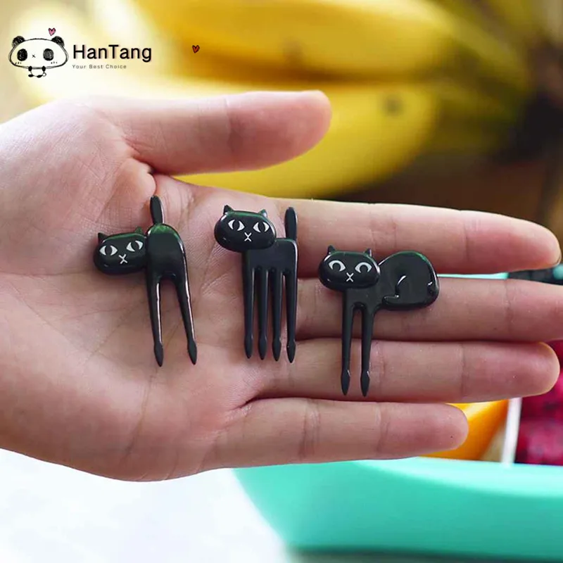 Лидер продаж 6 шт. Милая Мини вилка для фруктов в виде кошки детская зубочистка