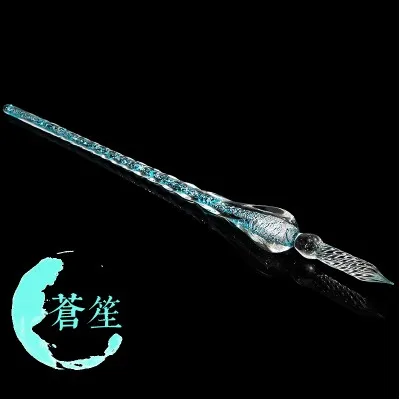 CANGSHENG Классическая авторучка ручной работы из стекла созвездия ручка для подписи Элегантный Кристалл Стекло Dip знак ручка подарок с коробкой - Цвет: CANGSHENG