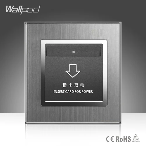 Высокое качество Inserd переключатель для карт Wallpad роскошный 110 220 В серебристый