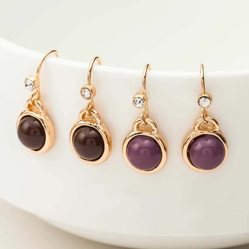 Золото Цвет с украшением в виде кристаллов свисающие серьги для женщин Стразы