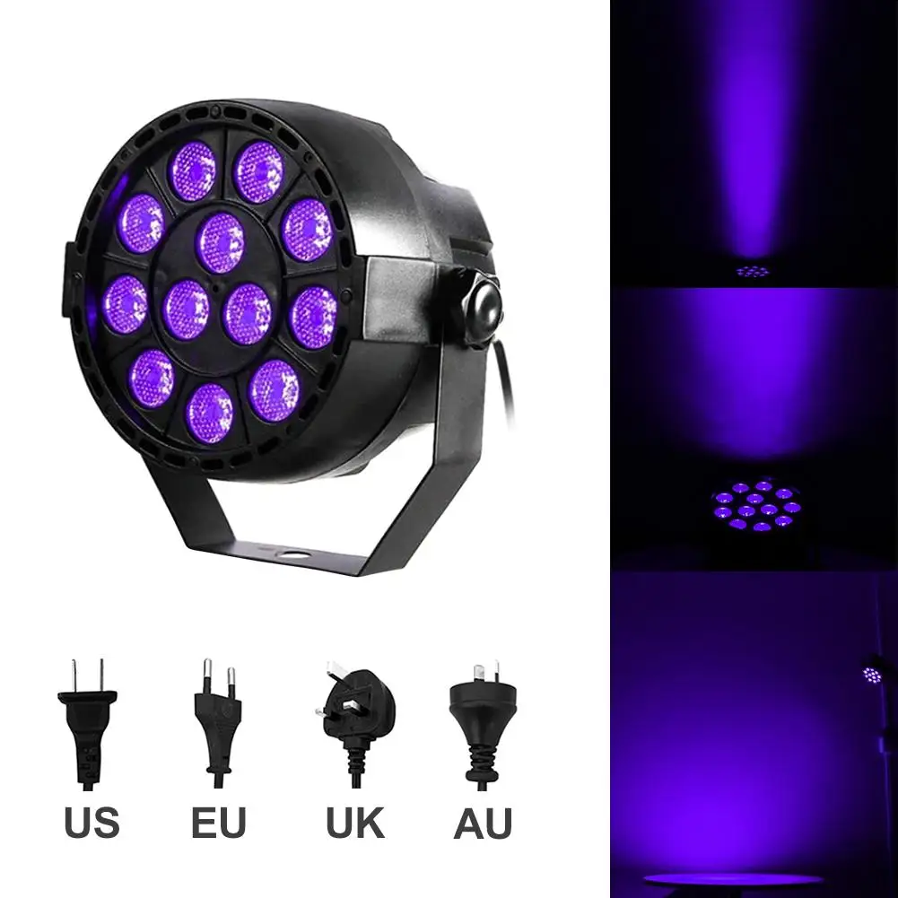 12W Violet 12LED Sound Active Led Stage DMX512 7CH Par Light For KTV Party DJ Disco Show | Лампы и освещение