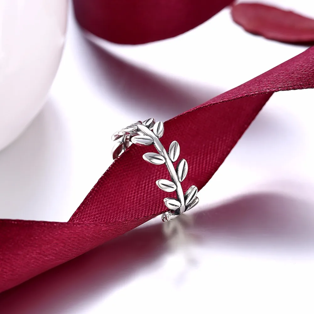 2017 Новая коллекция Аутентичные 925 серебро Laurel Wreath лавровый лист Кольца для женщин