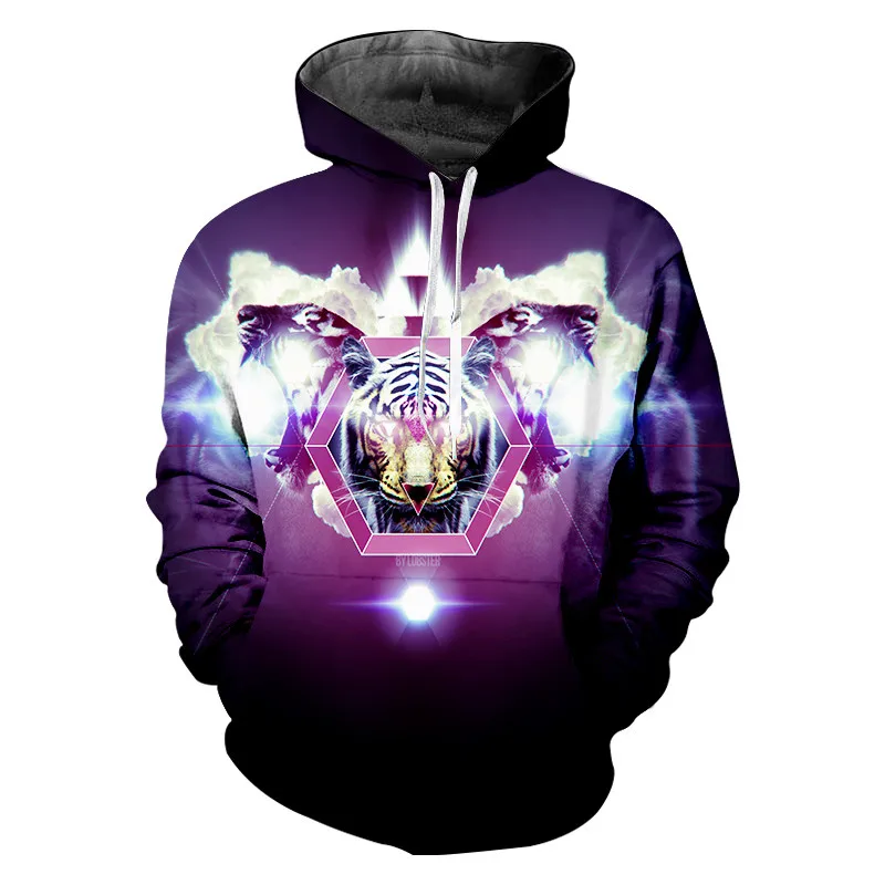 Прямая доставка Тигр Sudaderas Para Hombre хип-хоп пуловер с капюшоном 3D напечатаны