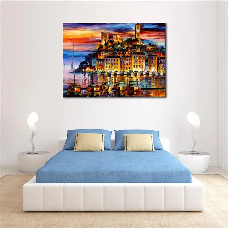 Текстурированный холст ручной работы картина морской пейзаж канны Франция