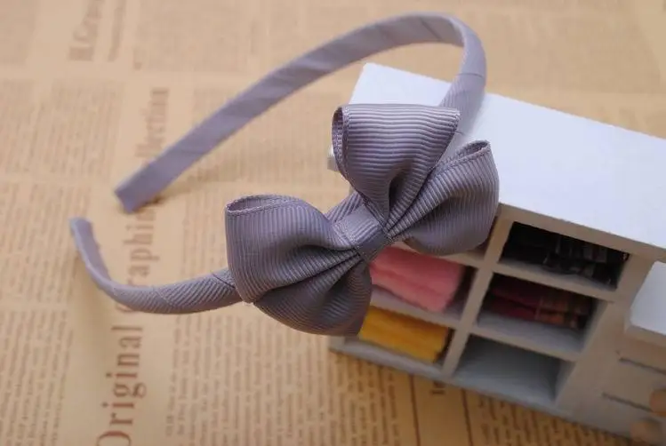 Silver Hairbands 1 шт. однотонные маленькие бантики для малышей Детские повязки для волос на голову Детские обручи для волос Бутик тиара аксессуары для волос для девочек - Цвет: Silver Hairbands