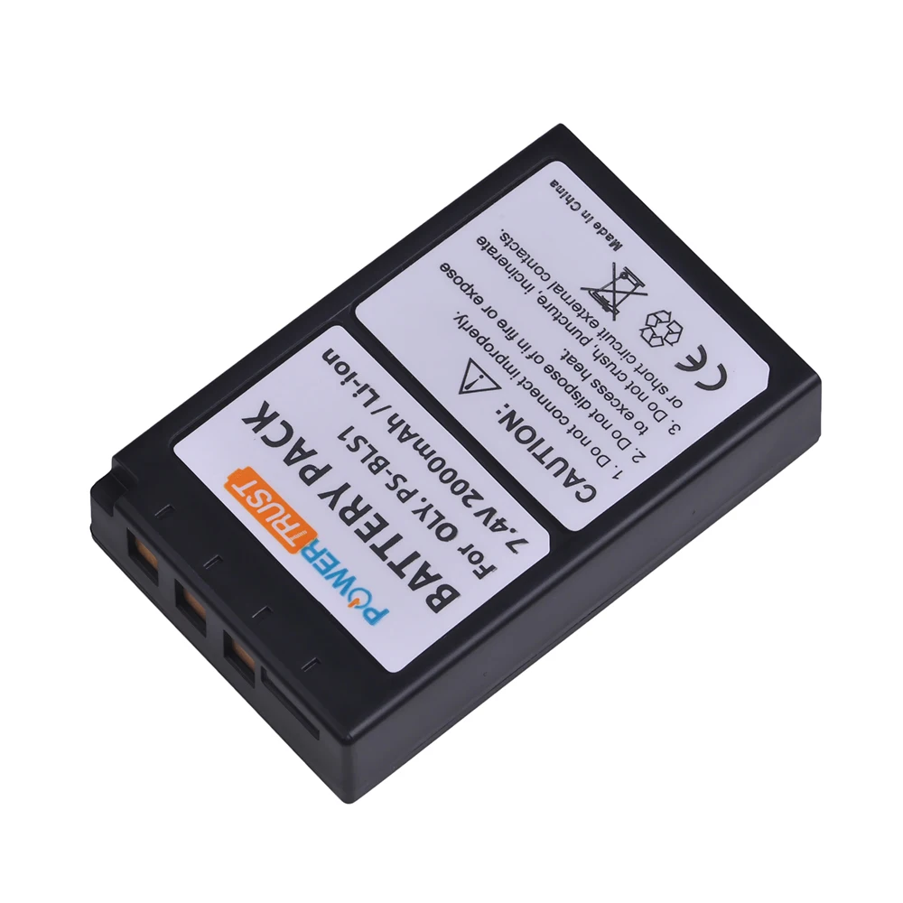 Фотоаккумулятор PowerTrust 2000 мАч BLS 1 BLS1 для фотовспышки OLYMPUS E400 E410 E420 E450 E620|Цифровые