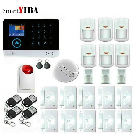 

SmartYIBA WIFI GSM alarm system RFID card Arm Disarm Multilingual burglar alarm Wireless Home Security APP Remote Door alarm