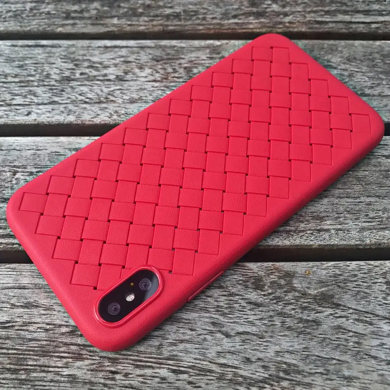 Кожаный чехол для iphone X, роскошный тонкий мягкий силиконовый чехол из ТПУ для задней панели, аксессуары, чехол для iphone X, 10 шт./партия - Цвет: Красный