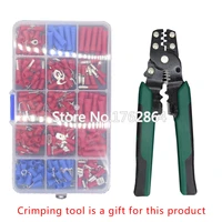 240 pcs insulated cold pressed terminals fork shaped round 6 3 reed in blades terminal block line nose combination set