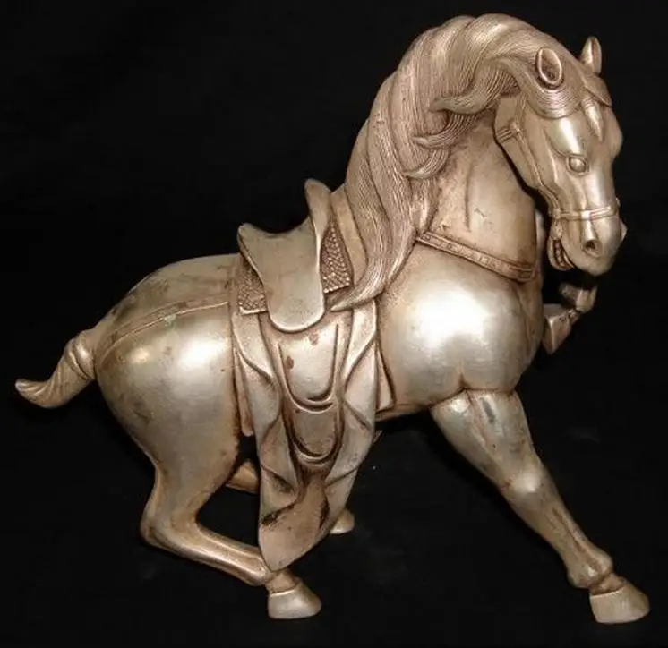 

Old Chinese silver horse statue,Free shipping
