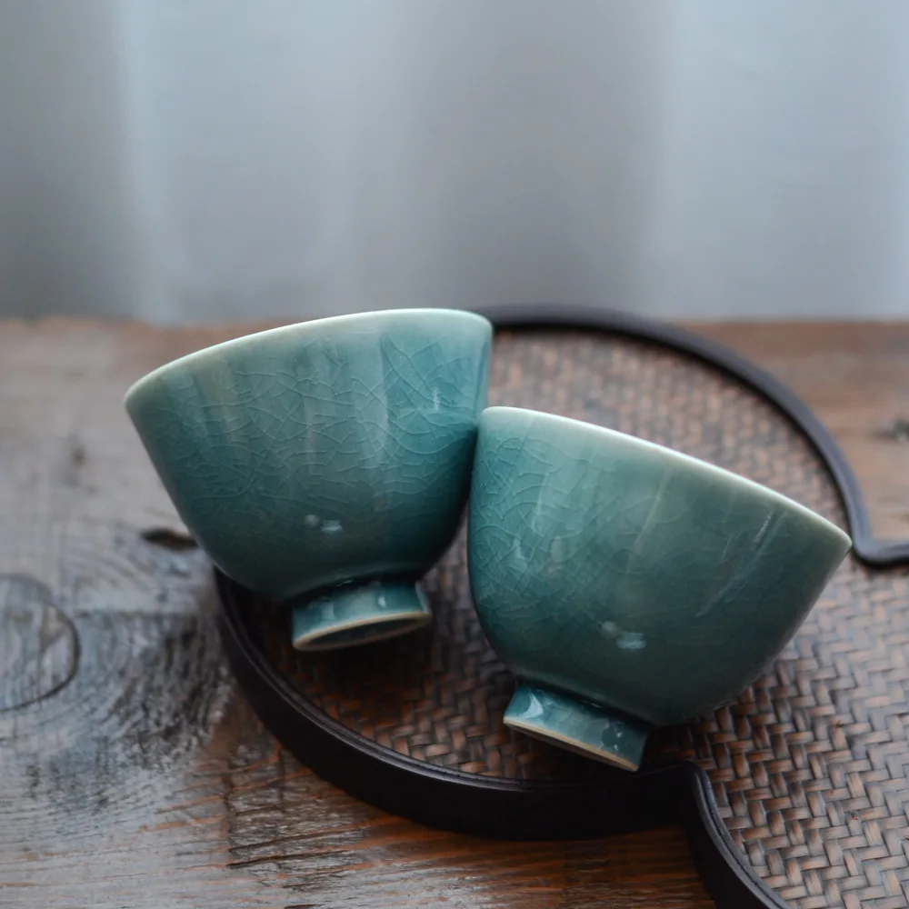 Чашка Jingdezhen для перелома льда ручной работы голубая индивидуальная чашка