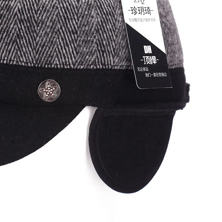 Новое прибытие Зимний теплый шерстяной смешанный плоский Casquette спортивный