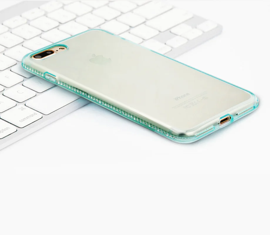 Роскошный мягкий силиконовый чехол со стразами для iPhone 6 s S 7 7S 8 Plus X 10 XR XS Max 6plus 6splus