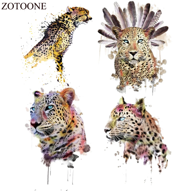 ZOTOONE тигровая одежда нашивки термопереводные наклейки железные леопардовые
