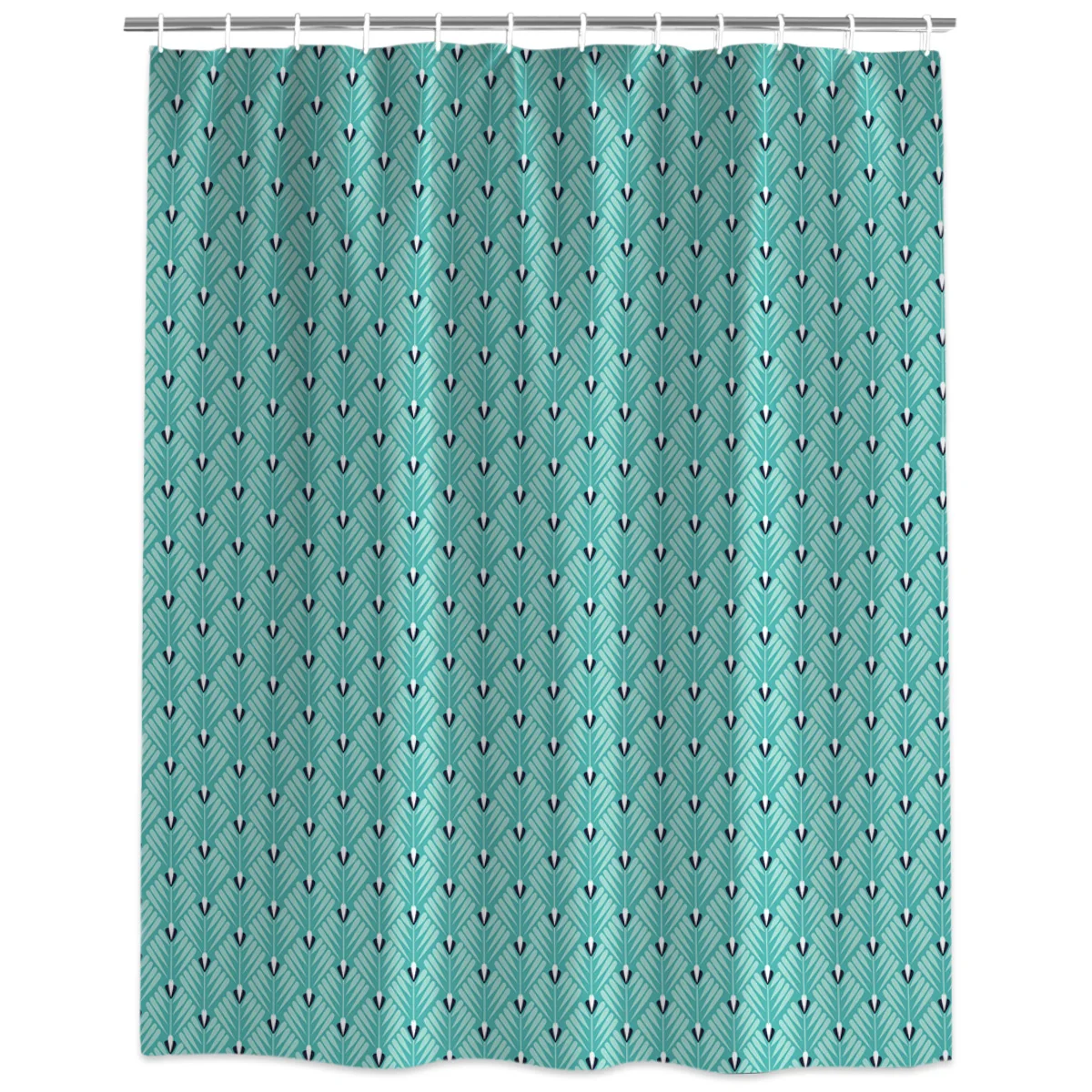 Бирюзовый зеленый геометрический лист занавеска для душа декоративная ткань