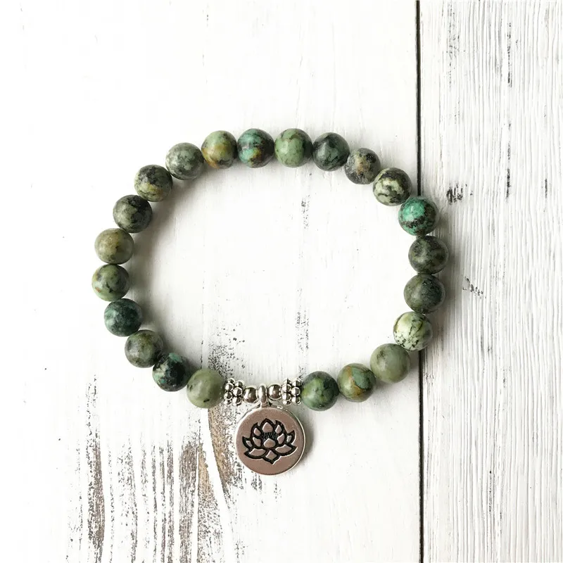 African Turquoises Bracelet Wrist Mala Beads Healing Crystals Chakra Jewelry New Beginnings Emotional Balance Personal Growth | Украшения и
