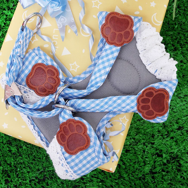 Ошейник и поводок для маленьких собак щенков милая воздухопроницаемая жилетка