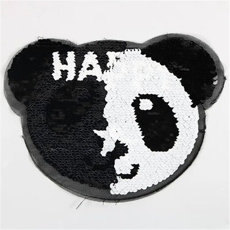 Женская одежда патч двусторонняя меняющая цвет панда голова вверх и вниз