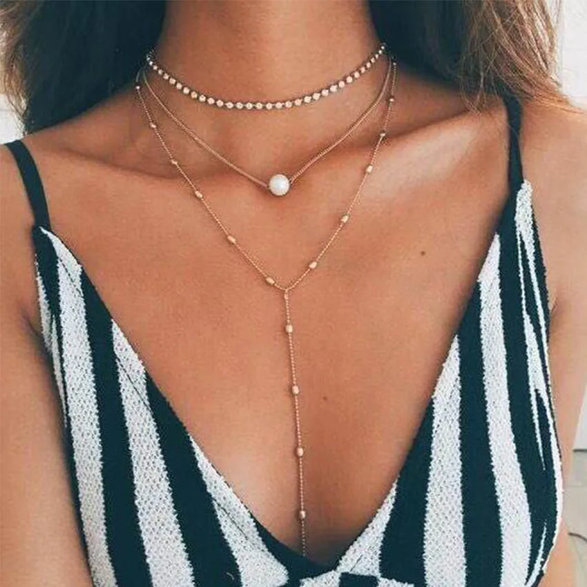 Женское Ожерелье чокер с подвеской в виде жемчуга|collier ras du cou|charm chokerchoker necklace |