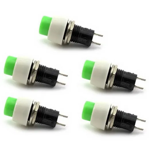 2xgreen Mini 2 контактный круглый переключатель кнопка включения/выключения|power on off