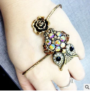 Винтажный браслет с совой/сычем/совой рабским браслетом/запястьем/популярными женскими браслетами/женской браслеткой/браслет/браслетом/браслетом.