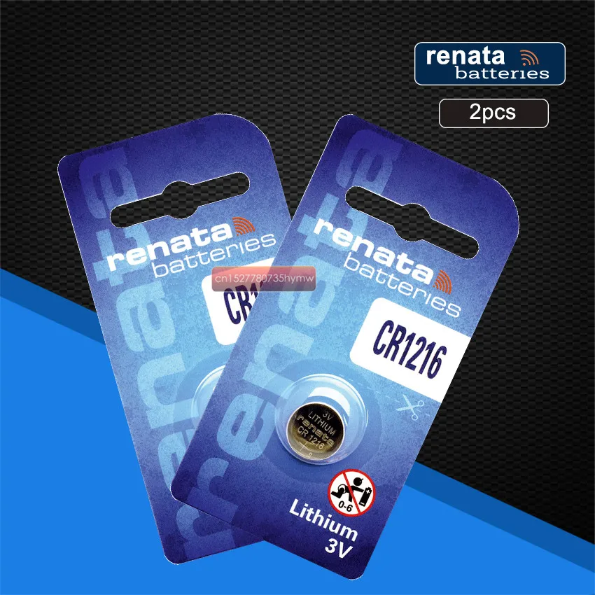 Комплект из 2 предметов Рената литий Батарея CR1216 3V % 100 Оригинальный бренд renata 1216