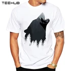 Мужская модная футболка TEEHUB с принтом Волк и гор, новинка 2019, дизайнерские Топы с коротким рукавом и круглым вырезом, крутая футболка