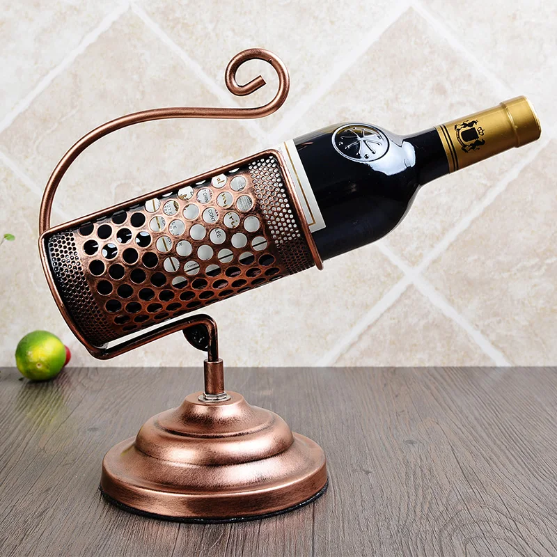 Европейские винные полки винтажные Железные украшения модная красная полка для