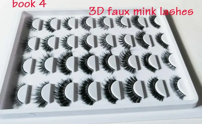 book 4 Дизайн factoey прямые продажи 3D Искусственные норковые ресницы 3D шелковые ресницы 3D норковые ресницы 16 пар ресницы книга - Цвет: book 4